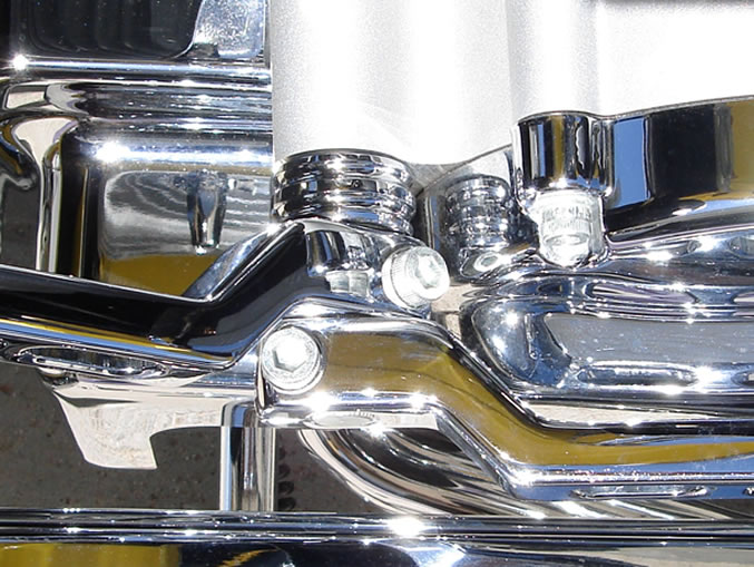 Closeup view of Electraeon Ball Mill Style Shifter Trim Ring installed on a Harley Davidson ElectraGlide.
